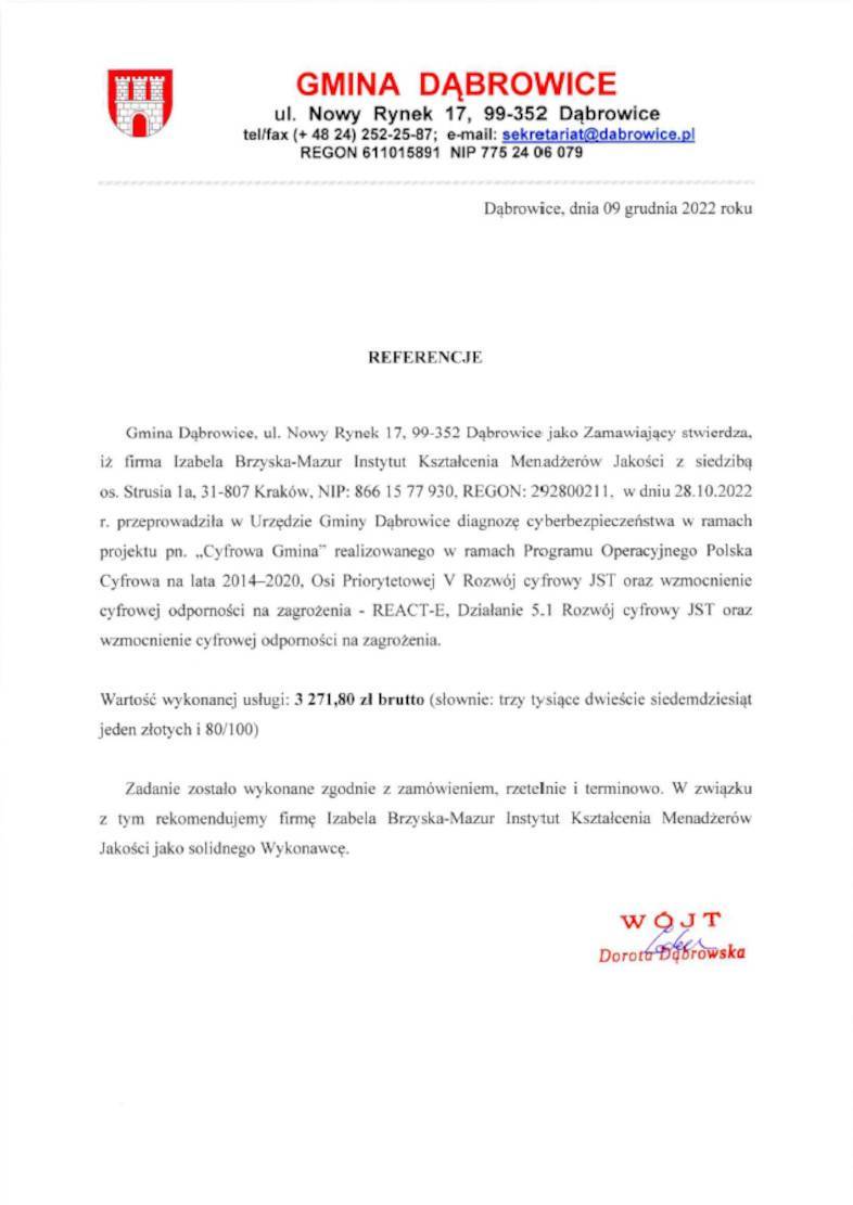List Referencyjny IKMJ - Gmina Twardogóra